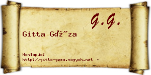 Gitta Géza névjegykártya