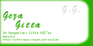 geza gitta business card
